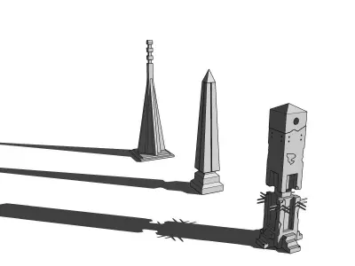 Lost Civilizations 3 Column Kit Low-poly 3D model