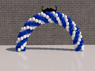 arch make from Balloons with mustache 3D model