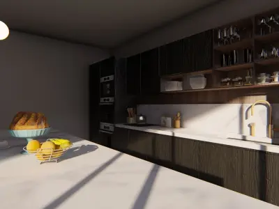 modern minilal kitchen chic and elegant designe  3D model