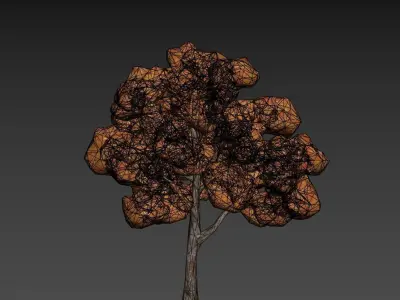 Low Poly Tree Autumn Stylish Low-poly 3D model