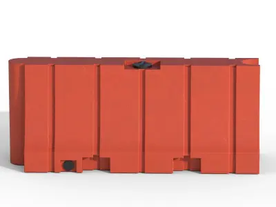 Plastic Traffic Barrier Low-poly 3D model