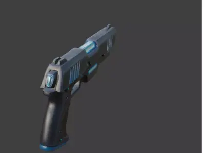 Futuristic Energy Pistol 3D Asset Low-poly 3D model