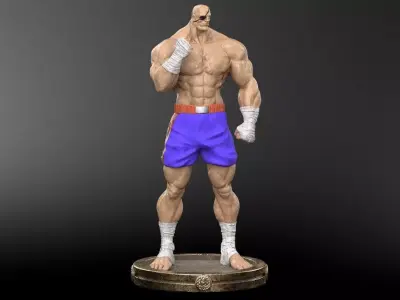 Street Fighter 2 Sagat STL 3D print model