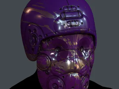 Gas mask helmet 3d model scifi Low-poly Low-poly 3D model 40