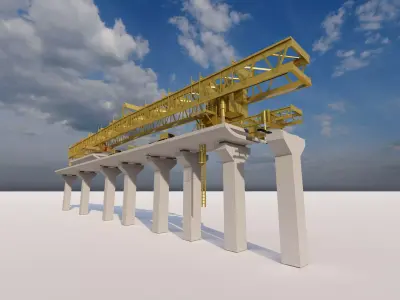 Bridge Construction 3D Model - Detailed Look into Infrastructure 3D model get