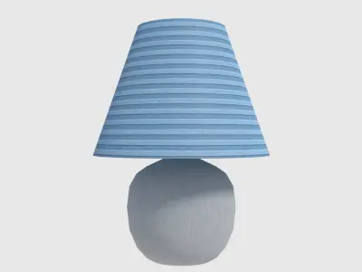 Lamp Set - Game Ready table with shade Low-poly 3D model