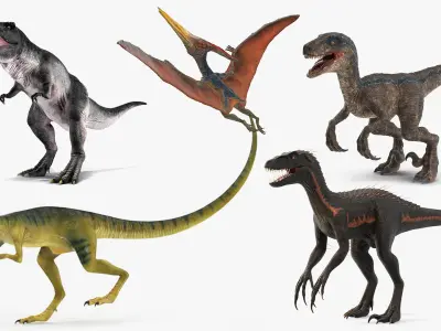  Carnivorous Dinosaurs Rigged Collection 3 