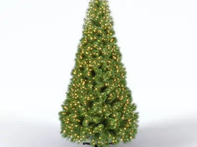 Christmas Tree 9 feet With Lights 3D model
