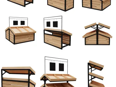 Stall models Low-poly 3D model