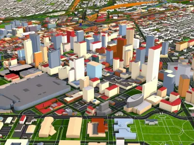 Denver City 3d model September 2020 -100 square KM area 3D model