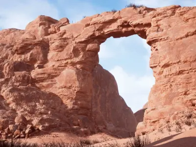 Desert Sandstone Cliffs and Rocks Modular UE Low-poly 3D model