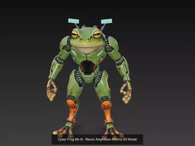 Cyber Frog Mecha Series - Amphibian Warfare Unit Collection 3D Model Pack