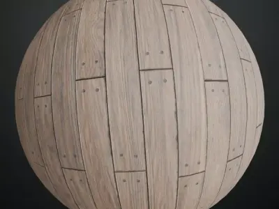 Weathered Grey Wood Planks with Metal Rivets PBR Seamless Texture