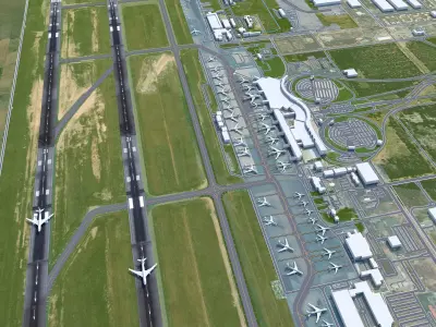 Casablanca Mohammed V Airport 12km Low-poly 3D model