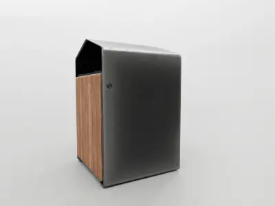 Modern Timber Street bin Vol 03 Game Ready PBR Low-poly 3Dmodel Low-poly 3D model