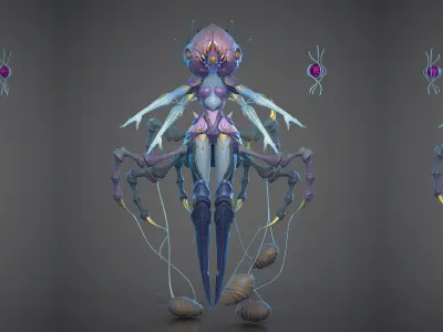 Spider GIrl Low-poly 3D model