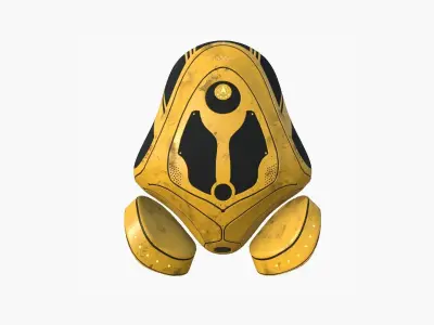 SciFi Backpack H02 Yellow - Fashion Character Design Low-poly 3D model