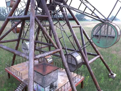 Abandoned Ferris Wheel 3D model