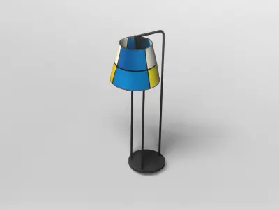 Modern Floor Lamp with Colorful Geometric Shade 3D model