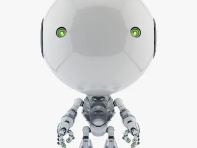 Toddler 3D model robot with eyes 3D model