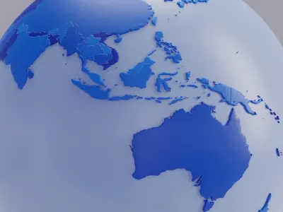  Blue Geopolitical World Map 