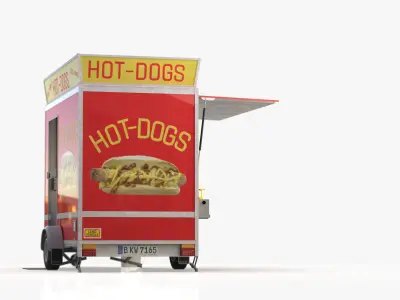Hot dog Stand Low-poly 3D model