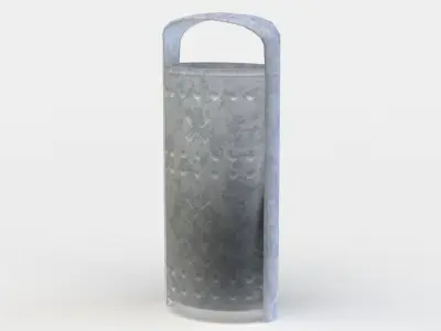Trashcan concrete vase Low-poly 3D model
