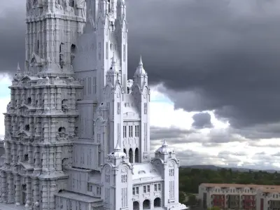 Fantasy architecture Mayan Sacrifice tower of the gods 3D model
