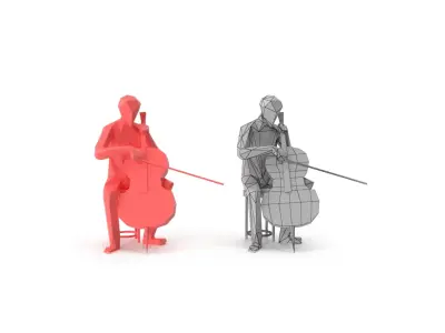  Low Poly Posed People Pack 20 - Music V2 