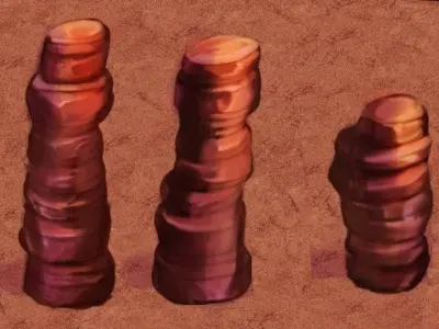 Desert - Mountain - Wind Stone 06 3D model
