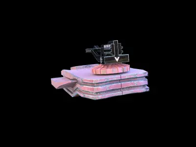 Fighter Space Scifi Spaceship  Low Poly PBR  Low-poly 3D model