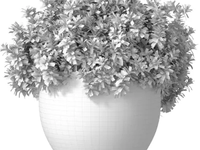 Decorative flowering garden plant Bouquet in a vase pot Jar  3D model