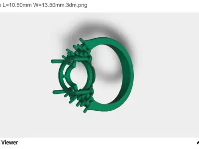 Women Ring With Oval Cut Center  3D print model