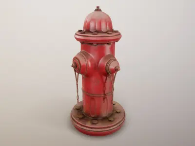 Fire Hydrant PBR Game Ready Low-poly 3D model