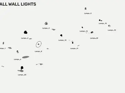 Wall lights - Pack of revit families 3D model
