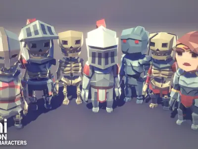 POLYGON MINI - Fantasy Characters Pack Low-poly 3D model