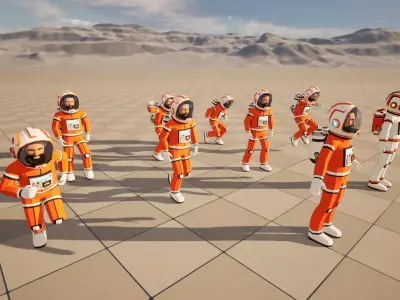 Astronaut in spacesuit low-poly stylized 2 Low-poly 3D model