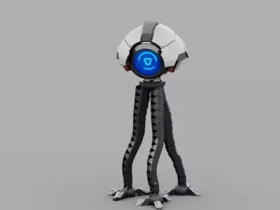 3-leg Robot rigged - animated character 3D model