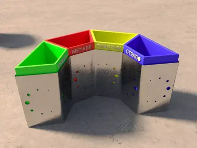  Separate waste disposal Low-poly 3D model