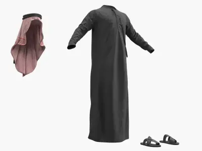 Traditional Arabian Men Clothing Black 