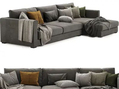 Brockley Large Chaise Corner Sofa 3D model