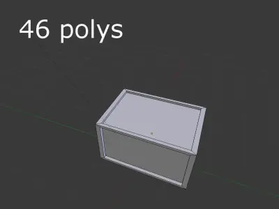 low poly metal crate Low-poly 3D model