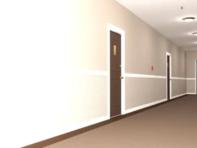Apartment Hallway Corridor Low-poly 3D model