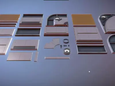 Sci Fi Ceiling Kit 1 Low-poly 3D model