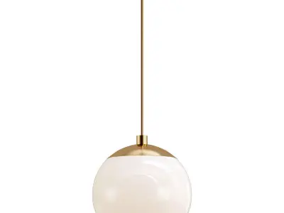 OXFORD gold pendant light with glass globe 3D model