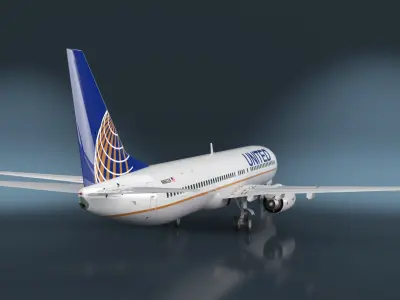 United Airlines Boeing 737-900 ER with Cabin and Doors Rigged 