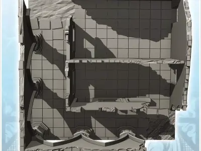 Ruined building with external courtyard with arches 21 - Modern  3D print model