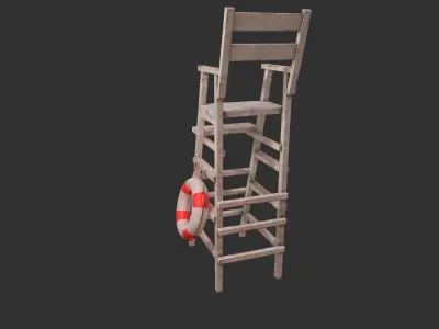 Lifeguard Chair Low-poly 3D model