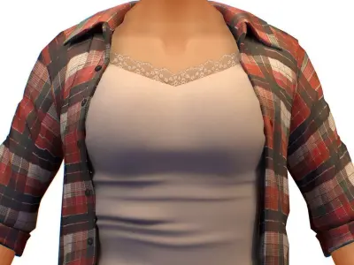 Cartoon High Poly Subdivision Cowgirl Short Low-poly 3D model