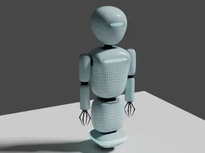 Android Robot Rigged Low-poly 3D model